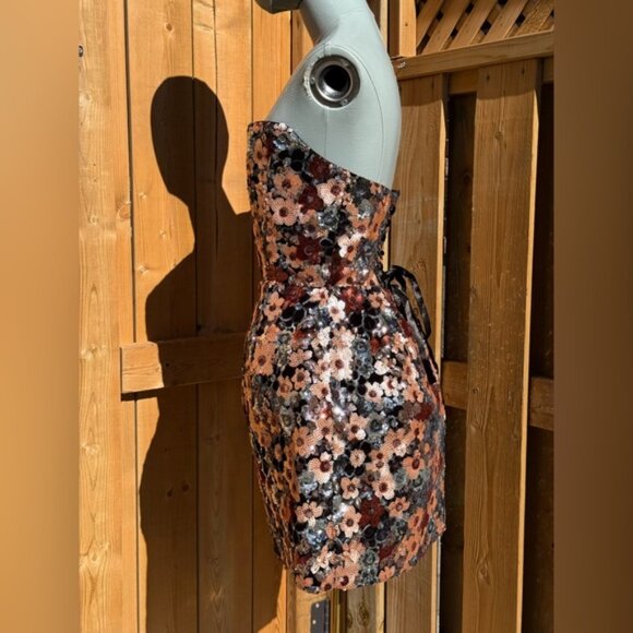 🆕 BRONX & BANCO 🧿 NWOT Maraya Floral Sequin Mini Dress, Pink Multi, Sz S US 4 - Picture 13 of 17